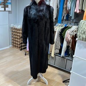 Black fur coat